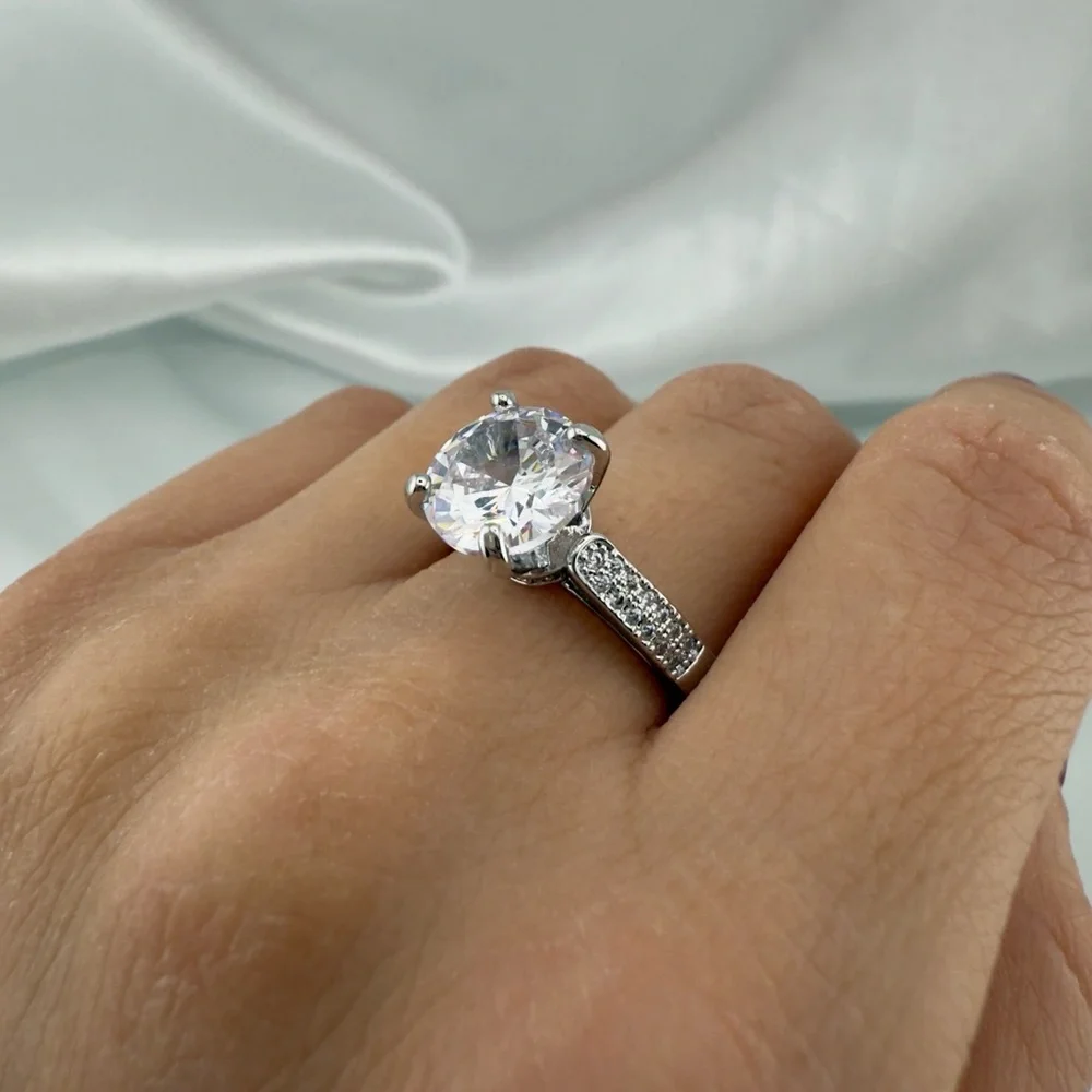 Lixury Wedding Silver Color Women's Ring